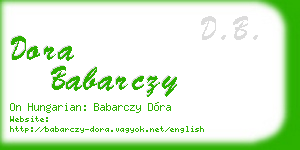 dora babarczy business card